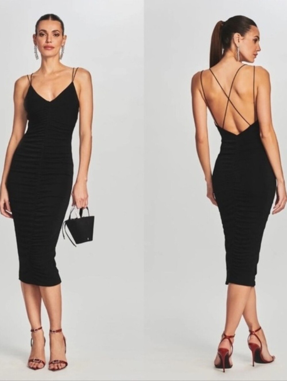 SER.O.YA BALLOR  MIDI DRESS BLK MEDIUM